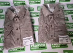 10x British Army Short sleeved shirts - womens - Stone - sizes 39/112 - NSN 8410-99-869-5792