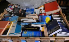 Pallet crate of mixed genre books - please see pictures for examples of books included in this lot