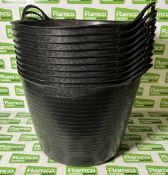 10x Gorilla black plastic flexible tubs
