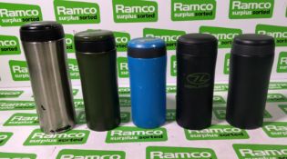 85x Thermos flasks - various styles - mixed sizes