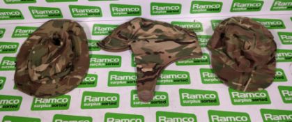 100x British Army MTP mixed hats - cold weather, tropical and combat - mixed sizes