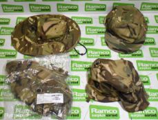 80x British Army MTP mixed hats - cold weather, tropical and combat -mixed sizes