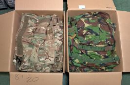 15x British Army DPM combat vests - mixed sizes - no filler & 20x British Army MTP body vests