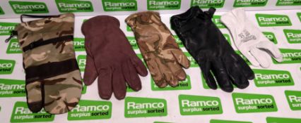 140x British Forces unpaired gloves - mixed styles - mixed sizes