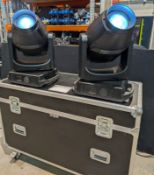 Set of 2x Ayrton Perseo-S Profile IP65 moving light in flightcase, with 16A to True1 & clamps