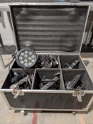 Set of 6x Visage LED Par (RGBWA+UV) IP65 including flightcase. Full working order. Serviced