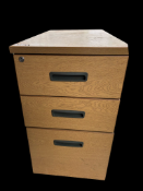 1x oak colour desk drawers 3 drawers - W 42cm x L 60cm x H 71cm - comes dismantled.