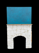 1x bespoke fireplace backdrop.
