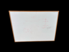 1x wooden white board 120cm length x 90cm.