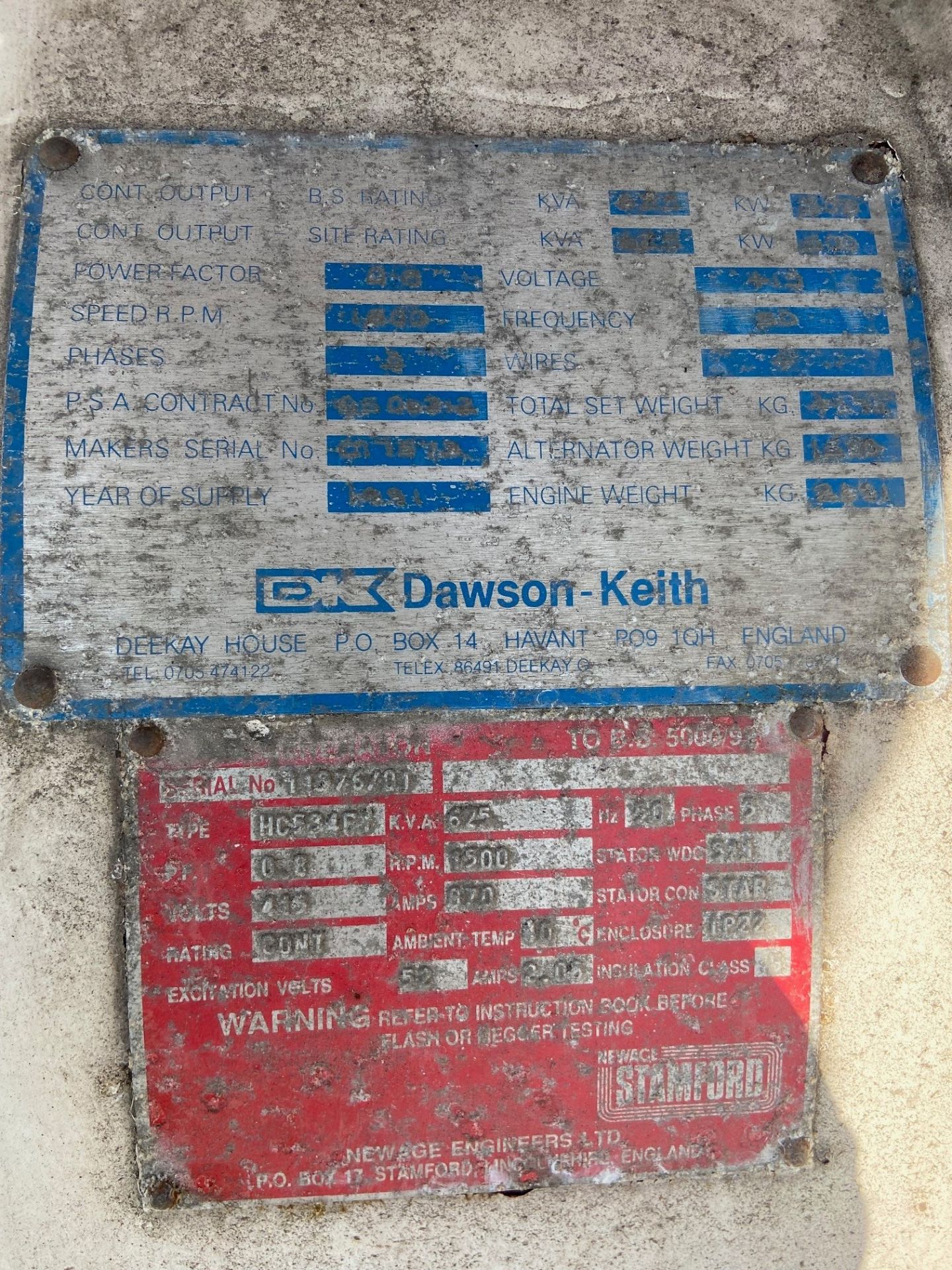 Perkins 3012-Tag2 Series V12 twin turbo 625kVA Dawson Keith generator - full details in the desc. - Image 12 of 21