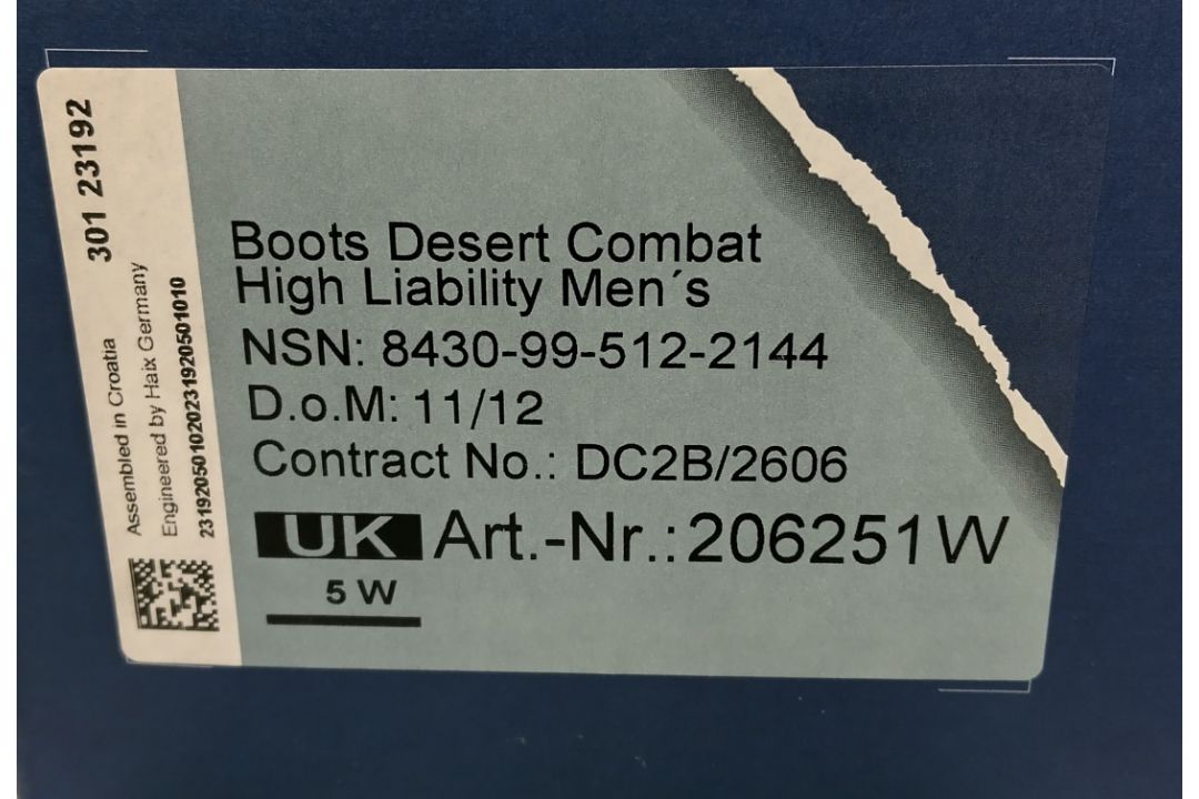 Haix male high liability desert combat boots - Size 5W - Image 4 of 5