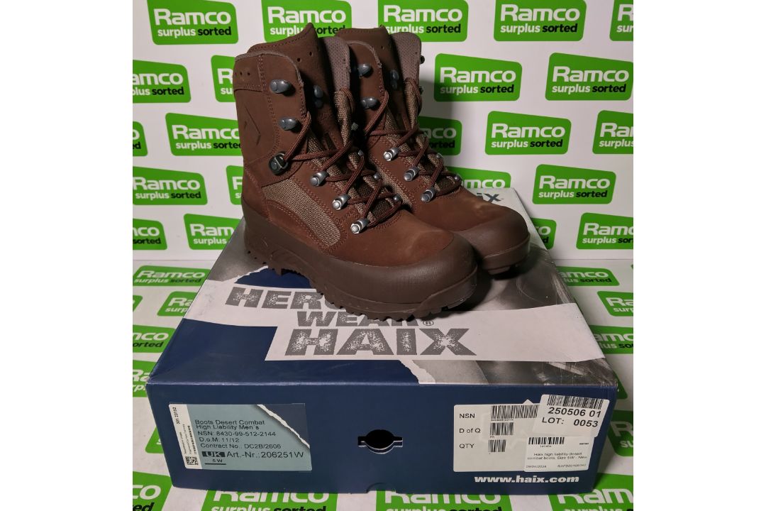 Haix male high liability desert combat boots - Size 5W - Image 1 of 5