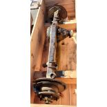 Land Rover RWMIK+ rear axle assembly with brake discs, pads and calipers in wooden storage crate