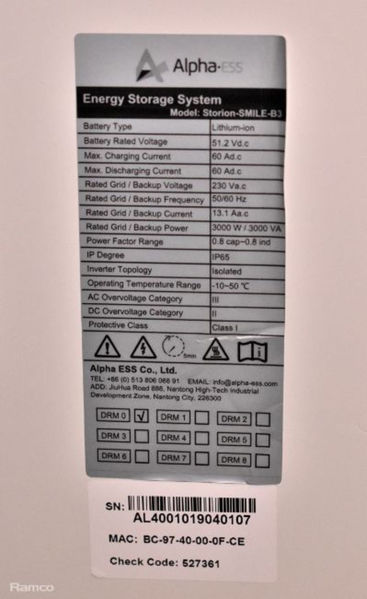 Alpha ESS Storion-SMILE-B3 residential all-in-one battery energy storage system - Image 7 of 11