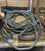 2x 25 meter 32 Amp single phase extension leads