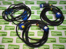 3x 16 Amp mains cables - approx. 5 metres