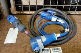 2x 16 Amp mains cables - approx. 1 metre