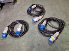 3x 63 Amp mains cables - approx. 10 metres