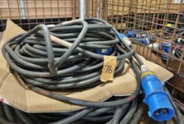 2x 25 meter 32 Amp single phase extension leads