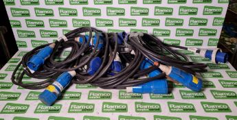 5x 2 meter 32 Amp single phase extension lead