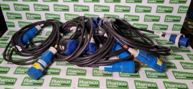 5x 32 Amp single phase extension leads - 5 meters