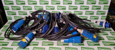 6x 2 meter 32 Amp single phase extension lead