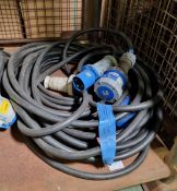 2x 63 Amp mains cables - approx. 25 metres