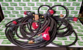 3x 32 Amp three phase cables - approx. 5 metres