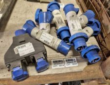5x 16 Amp 2/3 way mains splitters