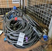 13x 16 Amp mains cables - approx. 5 metres