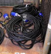4x 16 Amp mains cables - approx. 20 metres