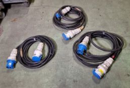 3x 63 Amp mains cables - approx. 10 metres