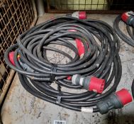 3x 32 Amp triple phase cables - approx. 15 metres