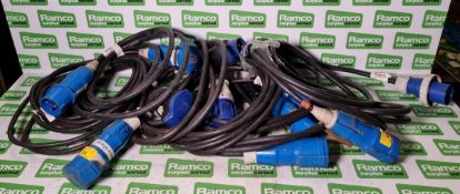 6x 2 meter 32 Amp single phase extension lead