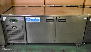Foster stainless steel 2 door counter fridge (locked doors) - W 1820 x D 810 x H 860mm