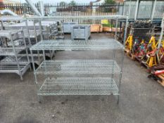 4 shelf wire shelving unit - W 1510 x D 600 x H 1600mm