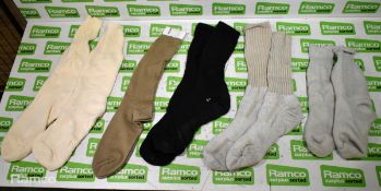 Various mixed socks - various sizes - paired & unpaired - unknown quantity - 137kg