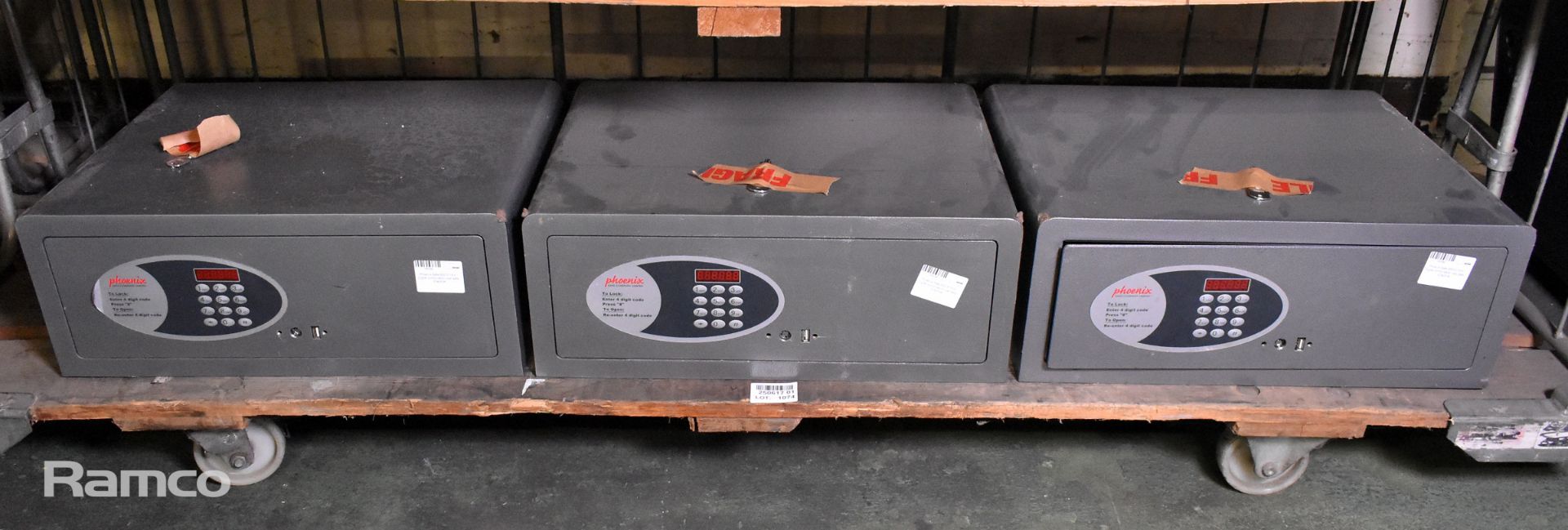 3x Phoenix Safe SS0311EH digital combination wall safes - graphite