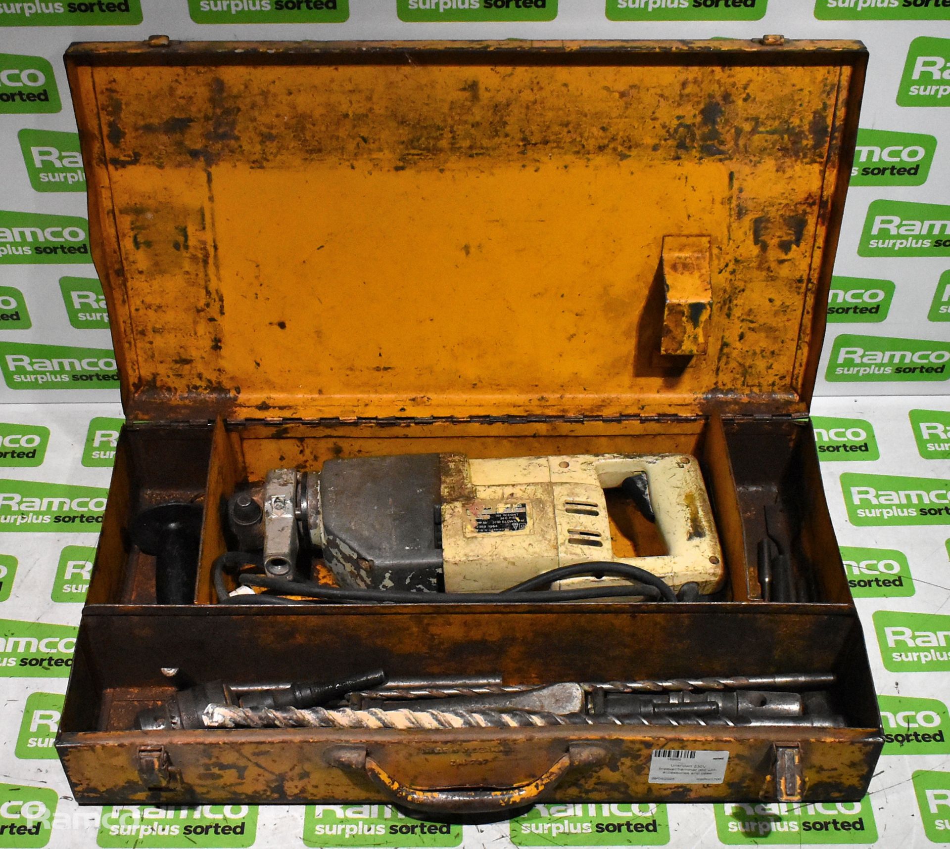 Unknown 230V breaker/hammer drill with accessories and case