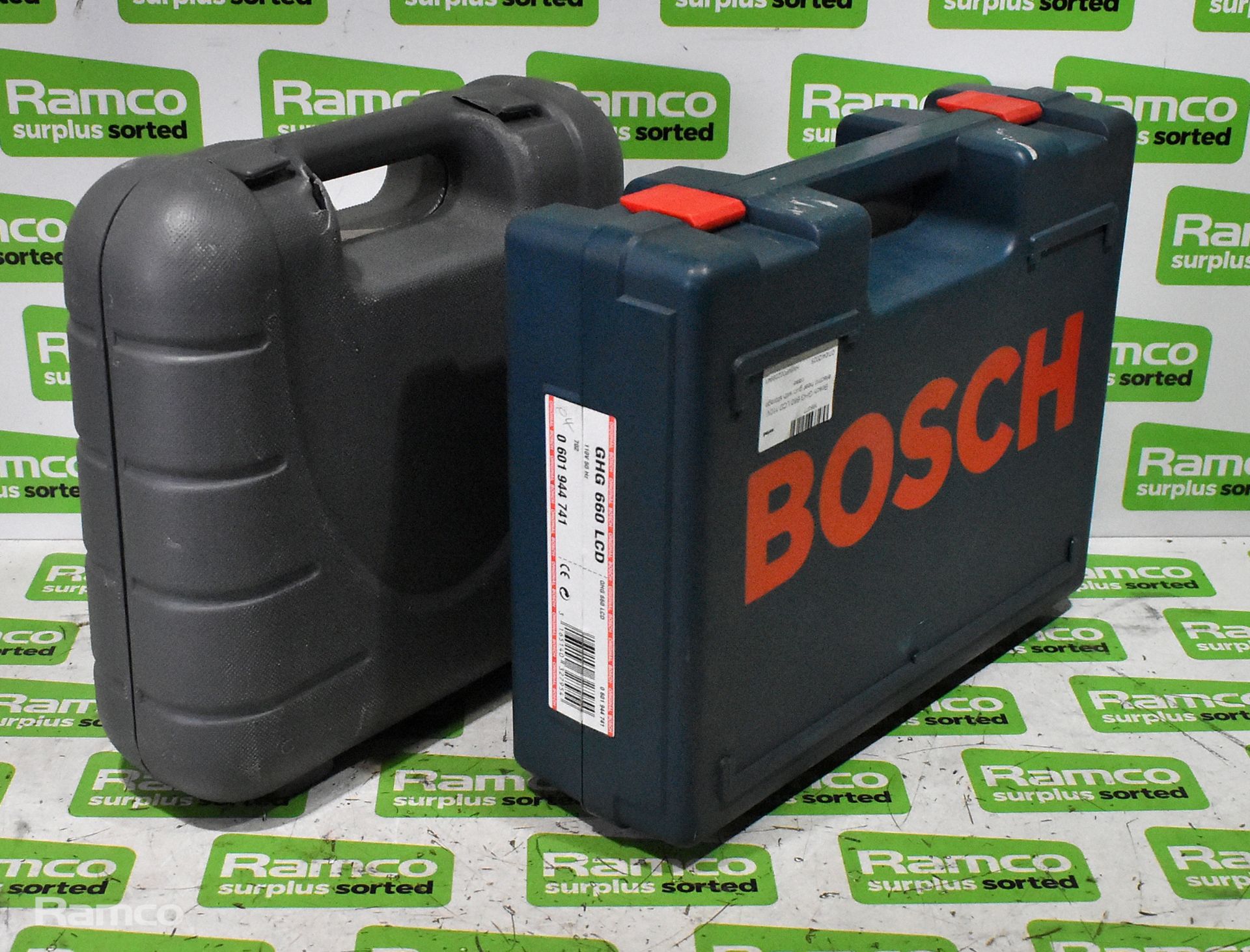 Bosch GHG 660 LCD 110V electric heat gun with case & Earlex HG2000 240v electric heat gun set - Image 7 of 7