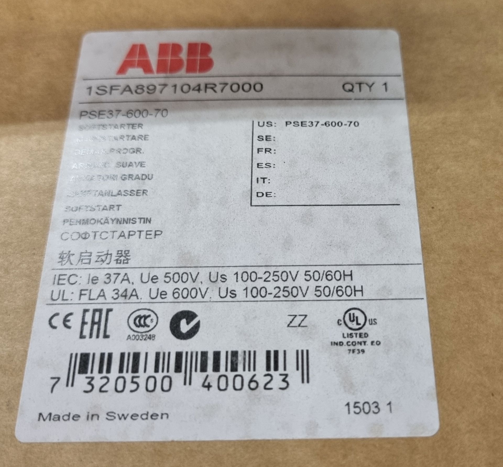 12x ABB PSE37-600-70 37A digital softstarters - Image 2 of 6