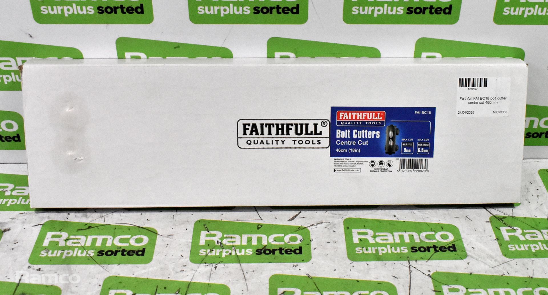 8x Faithfull FAI BC18 bolt cutters - centre cut - 460mm - Image 5 of 6
