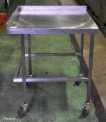 Stainless steel work table with wheels - W 765 x D 725 x H 955mm