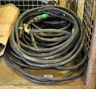Set of 5 H07RN-F 450/750V cables with Powerlock L1, L2, L3, N-Blue and E-Green connectors