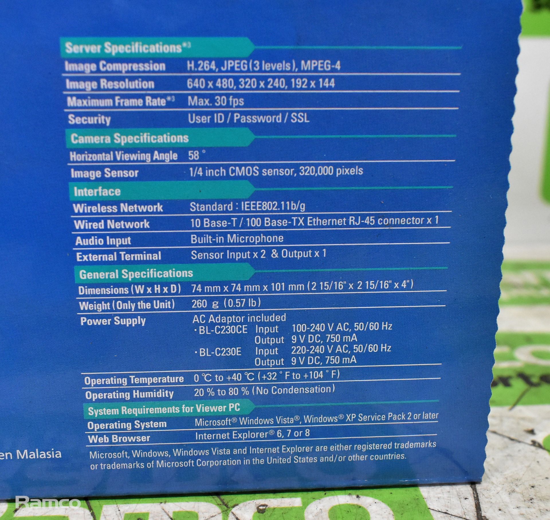 17x Panasonic BL-C230 wireless network cameras - Image 6 of 7