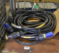Set of 5 H07RN-F 450/750V cables with Powerlock L1, L2, L3, N-Blue and E-Green connectors