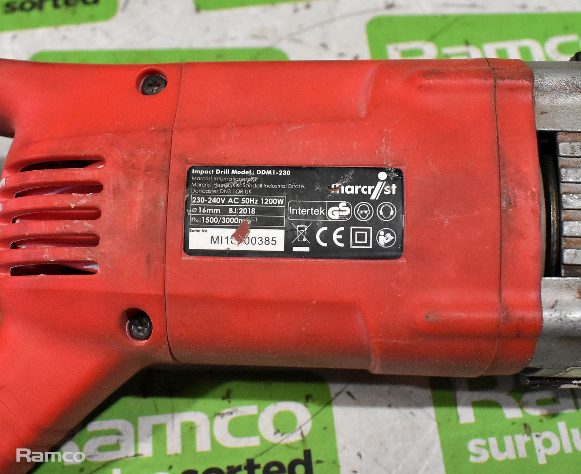 Marcrist DDM1-230 Impact diamond drill with 65mm core bit, extension bars and case - Image 4 of 8