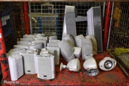 23x various Work & Bose loudspeakers & a pair of metal framed speakers - see description for details