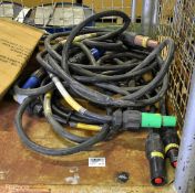 Set of 5 H07RN-F 450/750V cables with Powerlock L1, L2, L3, N-Blue and E-Green connectors