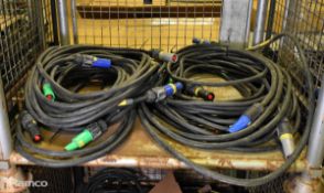 2x Sets of 5 H07RN-F 450/750V cables with Powerlock L1, L2, L3, N-Blue and E-Green connectors